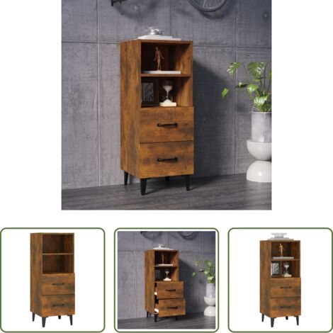 Credenza in legno multistrato -  Credenza Rovere Fumo 34,5x34x90 cm in Legno Multistrato