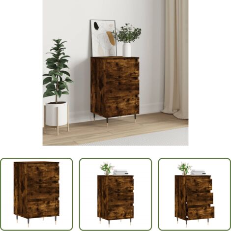 Credenza in legno multistrato -  Credenza Rovere Fumo 40x35x70 cm in Legno Multistrato