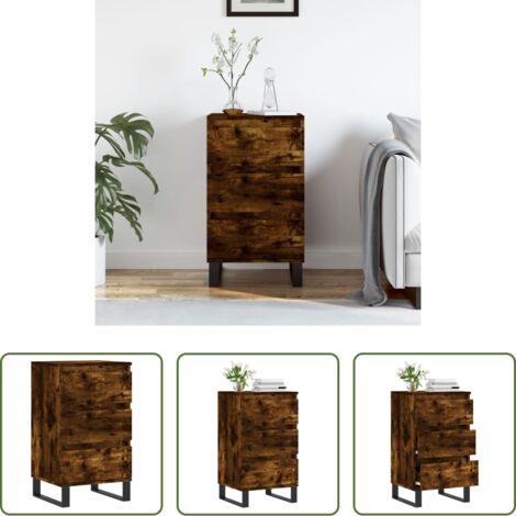 Credenza in legno multistrato -  Credenza Rovere Fumo 40x35x70 cm in Legno Multistrato