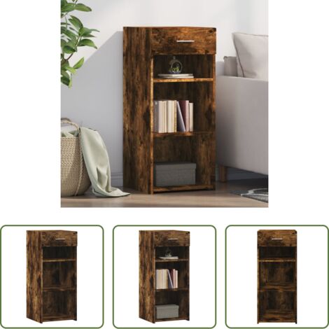 Credenza in legno multistrato -  Credenza Rovere Fumo 40x42,5x93 cm in Legno Multistrato