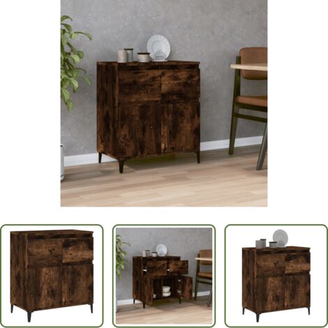Credenza in legno multistrato -  Credenza Rovere Fumo 60x35x70 cm in Legno Multistrato
