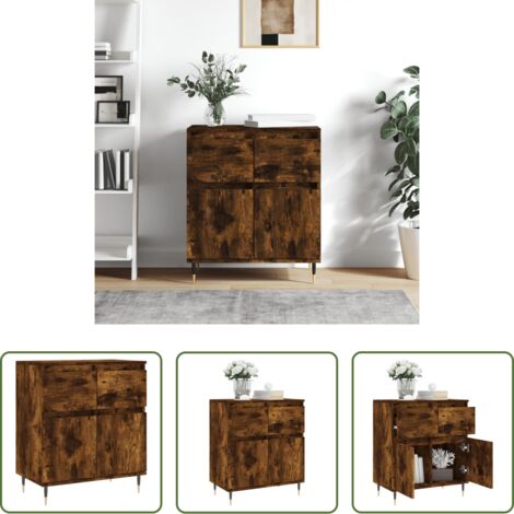 Credenza in legno multistrato -  Credenza Rovere Fumo 60x35x70 cm in Legno Multistrato
