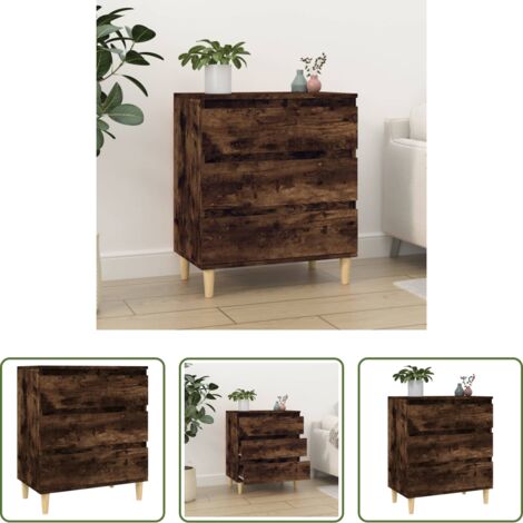 Credenza in legno multistrato -  Credenza Rovere Fumo 60x35x70 cm in Legno Multistrato