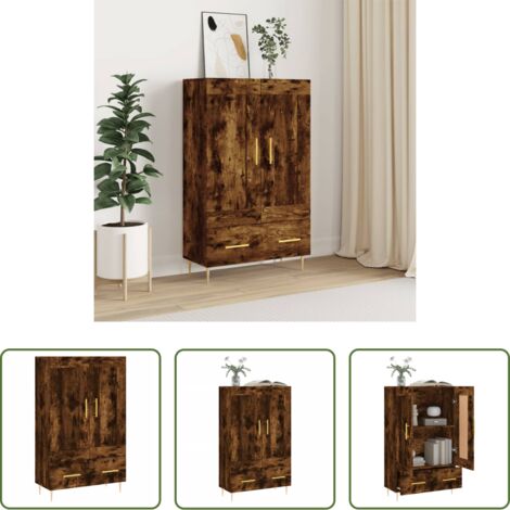 Credenza in legno multistrato -  Credenza Rovere Fumo 69,5x31x115 cm in Legno Multistrato