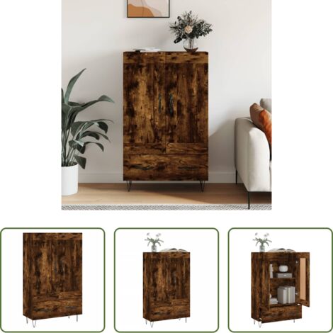 Credenza in legno multistrato -  Credenza Rovere Fumo 69,5x31x115 cm in Legno Multistrato