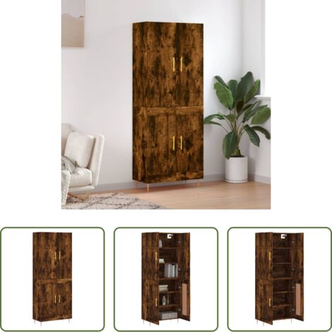 Credenza in legno multistrato -  Credenza Rovere Fumo  69,5x34x180 cm in Legno Multistrato