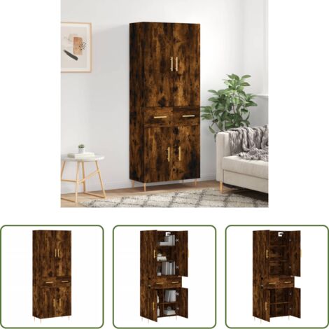 Credenza in legno multistrato -  Credenza Rovere Fumo  69,5x34x180 cm in Legno Multistrato