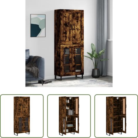 Credenza in legno multistrato -  Credenza Rovere Fumo  69,5x34x180 cm in Legno Multistrato