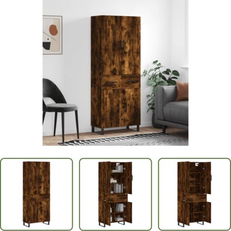 Credenza in legno multistrato -  Credenza Rovere Fumo  69,5x34x180 cm in Legno Multistrato