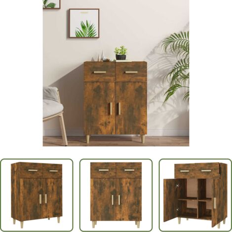 Credenza in legno multistrato -  Credenza Rovere Fumo 69,5x34x89 cm in Legno Multistrato