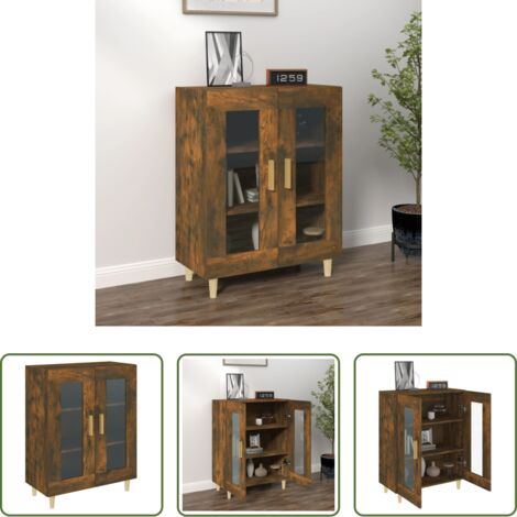 Credenza in legno multistrato -  Credenza Rovere Fumo 69,5x34x90 cm in Legno Multistrato