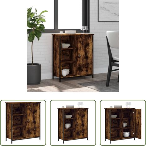 Credenza in legno multistrato -  Credenza Rovere Fumo 70x30x80 cm in Legno Multistrato