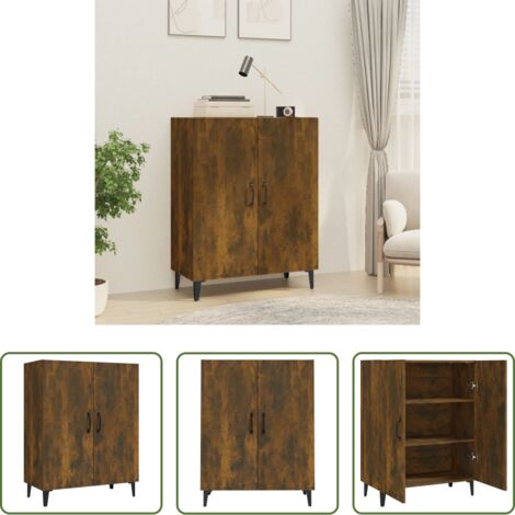 Credenza in legno multistrato -  Credenza Rovere Fumo 70x34x90 cm in Legno Multistrato