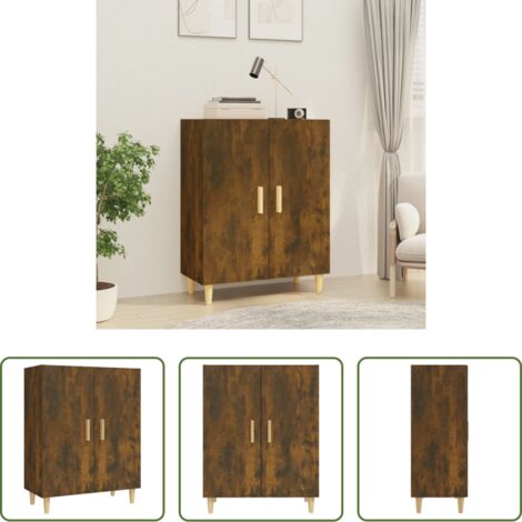 Credenza in legno multistrato -  Credenza Rovere Fumo 70x34x90 cm in Legno Multistrato