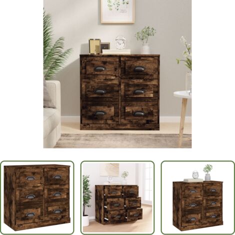 Credenza in legno multistrato -  Credenza Rovere Fumo 70x35,5x67,5 cm in Legno Multistrato