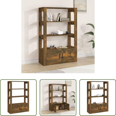 Credenza in legno multistrato -  Credenza Rovere Fumo 80x30x119,5 cm in Legno Multistrato