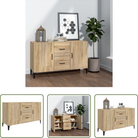 Credenza in legno multistrato -  Credenza Rovere Sonoma 100x36x60 cm in Legno Multistrato