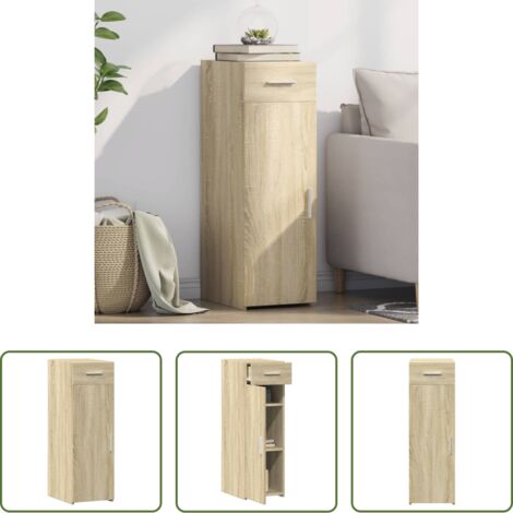 Credenza in legno multistrato -  Credenza Rovere Sonoma 30x42,5x93 cm in Legno Multistrato