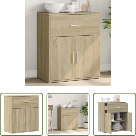 Credenza in legno multistrato -  Credenza Rovere Sonoma 60x31x70 cm in Legno Multistrato
