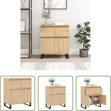 Credenza in legno multistrato -  Credenza Rovere Sonoma 60x35x70 cm in Legno Multistrato