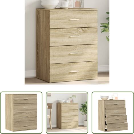 Credenza in legno multistrato -  Credenza Rovere Sonoma 60x39x80 cm in Legno Multistrato