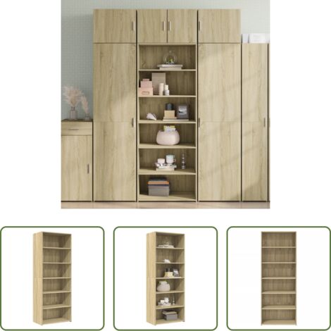 Credenza in legno multistrato -  Credenza Rovere Sonoma 70x41x185 cm in Legno Multistrato
