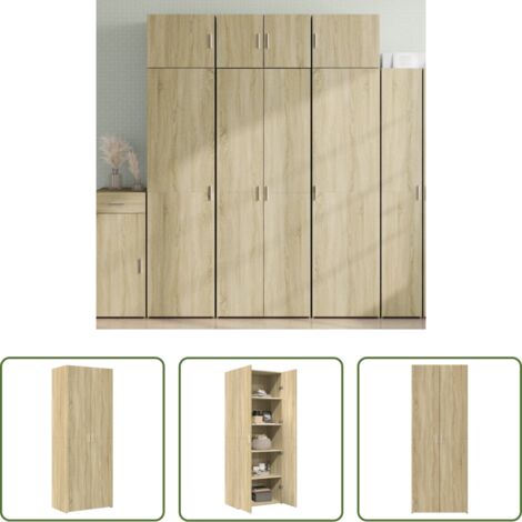 Credenza in legno multistrato -  Credenza Rovere Sonoma 70x42,5x185 cm in Legno Ingegnerizzato