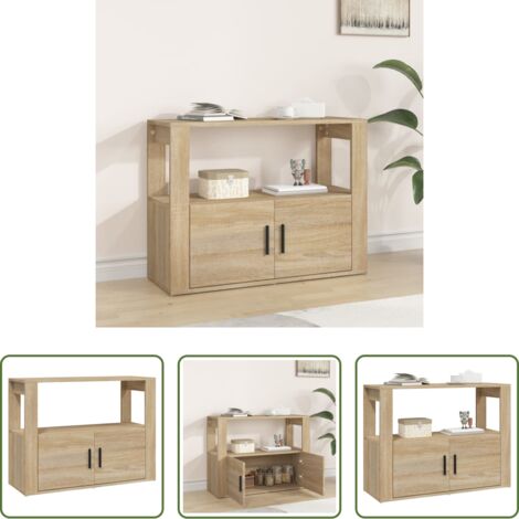 Credenza in legno multistrato -  Credenza Rovere Sonoma 80x30x60 cm in Legno Multistrato