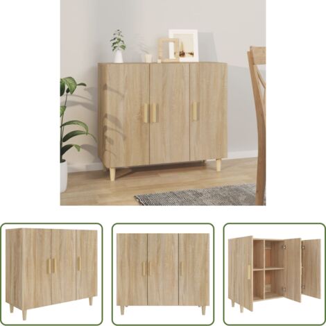 Credenza in legno multistrato -  Credenza Rovere Sonoma 90x34x80 cm in Legno Multistrato