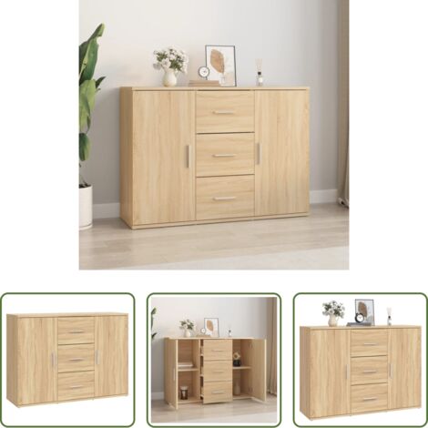 Credenza in legno multistrato -  Credenza Rovere Sonoma 91x29,5x65 cm in Legno Multistrato