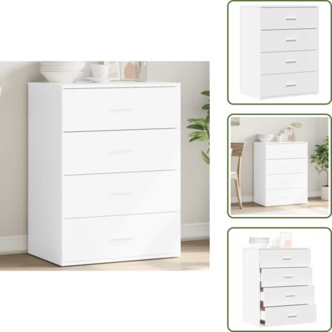 Credenza in legno multistrato - vidaXL Credenza Bianca 60x39x80 cm in Legno Multistrato - Credenza per casa