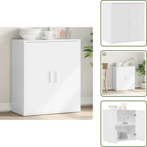 Credenza in legno multistrato - vidaXL Credenza Bianca 79x38x80 cm in Legno Multistrato -