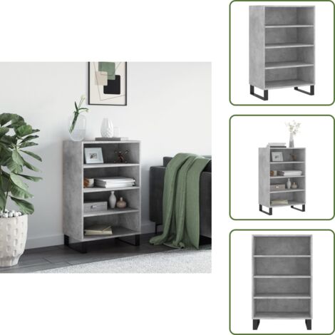 Credenza in legno multistrato - vidaXL Credenza Grigio Cemento 57x35x90 cm in Legno Multistrato - Credenza con ripiani
