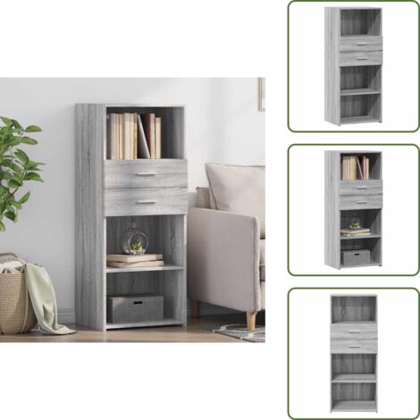Credenza in legno multistrato - vidaXL Credenza Grigio Sonoma 50x42,5x124 cm in Legno Multistrato - Credenza per casa