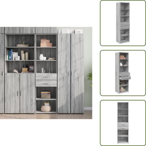 Credenza in legno multistrato - vidaXL Credenza Grigio Sonoma 50x42,5x185 cm in Legno Multistrato - Credenza da interno