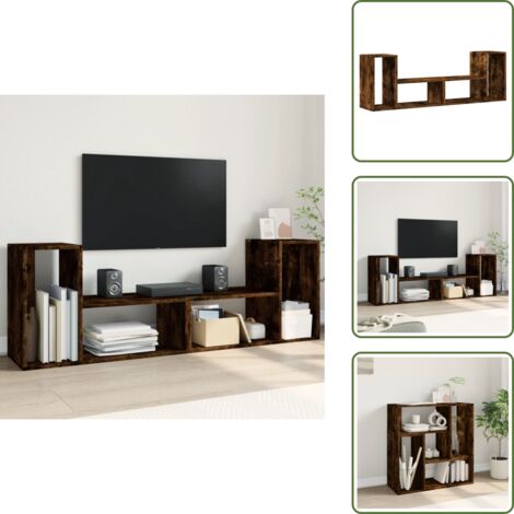 Credenza in legno multistrato - vidaXL Mobili TV 2 pz Rovere Fumo 75x30x50 cm in Legno Multistrato - Supporto TV