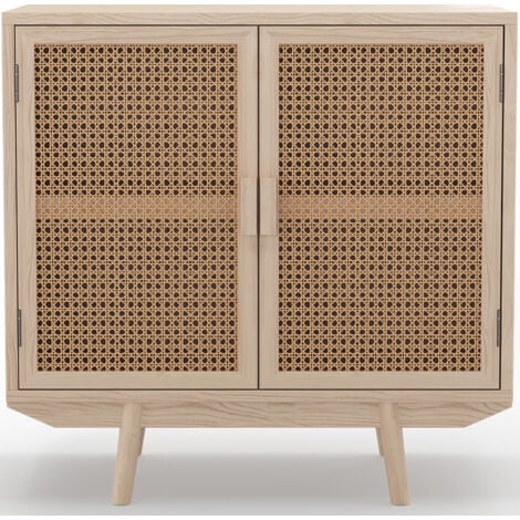 Credenza in Legno Naturale - Design Boho Bali - 2 porte - Treys Naturale