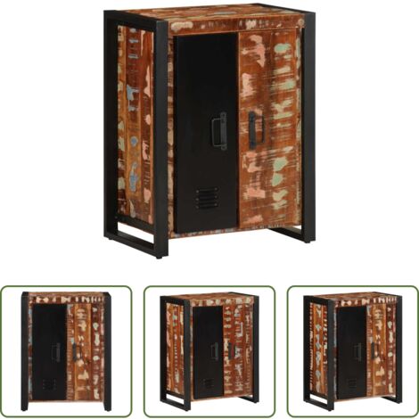 Credenza in legno riciclato -  Credenza Multicolore 55x35x70 cm in Legno Massello Recupero