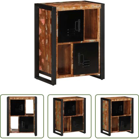 Credenza in legno riciclato -  Credenza Multicolore 55x35x70 cm in Legno Massello Recupero