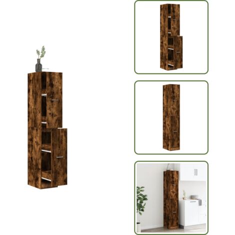 Credenza in legno - vidaXL Armadietto da Farmacia Rovere Fumo 30x41x174,5 cm in Truciolato - Armadietto in legno