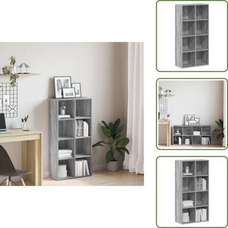 Credenza in legno - vidaXL Libreria/Credenza Grigio Sonoma 66x30x130 cm Legno Multistrato - Libreria multistrato