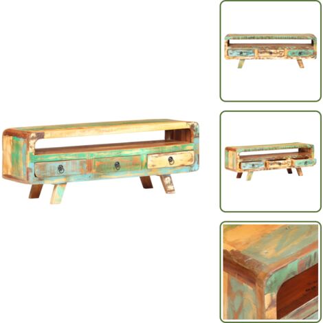 Credenza in legno - vidaXL Mobile Porta TV 117x30x41 cm in Legno Massello di Recupero - Mobile retro
