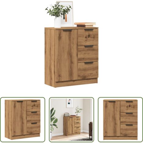 Credenza in truciolato -  Credenza Rovere Artigianale 60x30x70 cm in Legno Multistrato