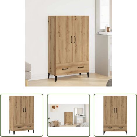 Credenza in truciolato -  Credenza Rovere Artigianale 70x31x115 cm in Legno Multistrato