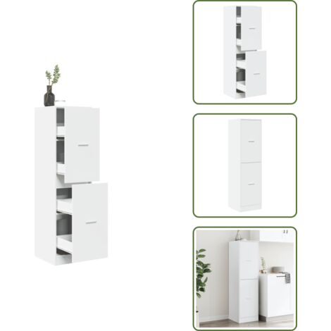 Credenza in truciolato - vidaXL Armadietto da Farmacia Bianco 40x41x144,5 cm in Truciolato - Armadietto per farmaci