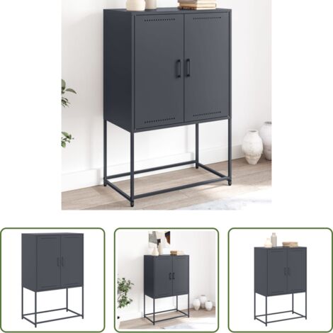 Credenza industriale -  Credenza Antracite 68,5x38,5x107 cm in Acciaio