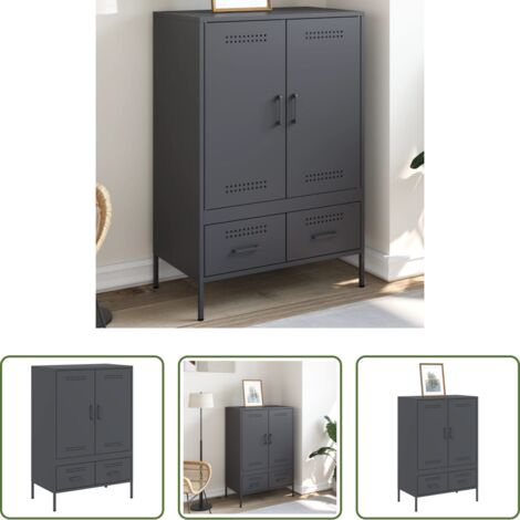 Credenza industriale -  Credenza Antracite 68x39x101,5 cm Acciaio