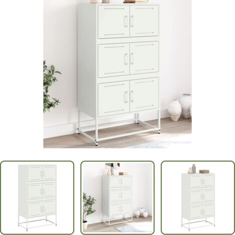 Credenza industriale -  Credenza Bianca 68,5x38,5x123,5 in Acciaio