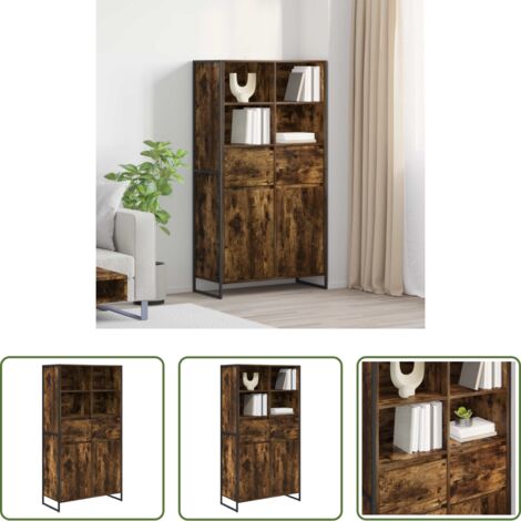 Credenza industriale -  Credenza con cassetto 2 pcs Quercia Fumosa 81 x 36 x 150.5 cm