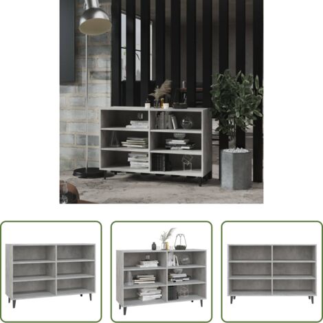 Credenza industriale -  Credenza Grigio Cemento 103,5x35x70 cm in Legno Multistrato